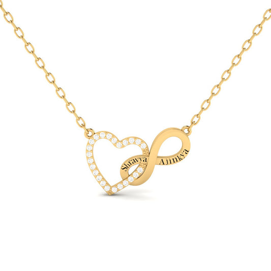 Custom Engraved Moissanite Couple's Necklace