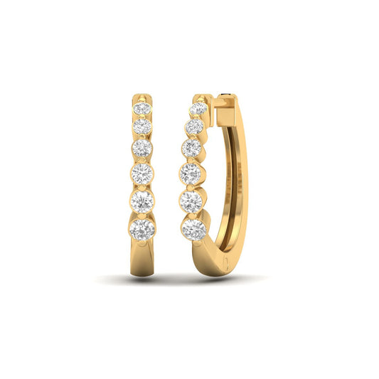 True Elegant Moissanite Diamond Hoop Earrings In 18kt Gold Over Sterling Silver