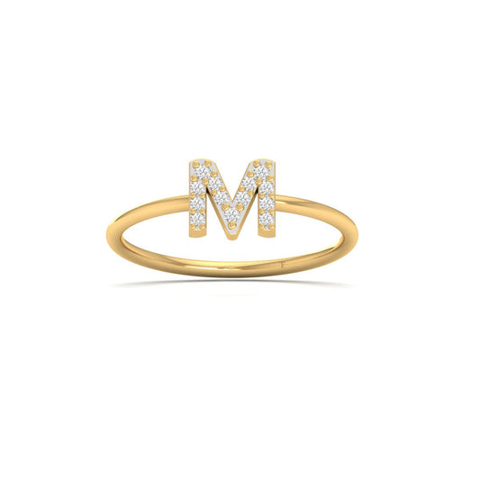 Initial Ring Moissanite Diamond Sterling Silver Letter Jewerly for Women Gifts for Mother's Day