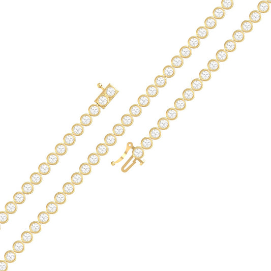 3.70CT Diamond Bezel Set Tennis Bracelet Sterling Silver