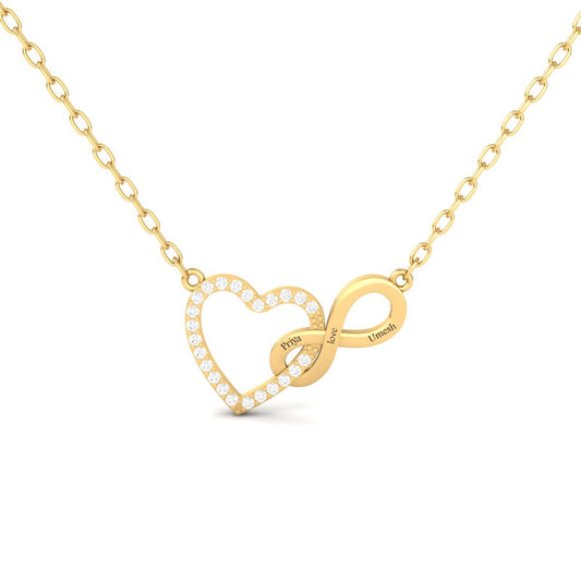 Customized Moissanite Heart & Infinity Necklace