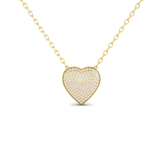 True Elegant 1.53CT Moissanite Heart Pendant 18kt Gold Over Sterling Silver