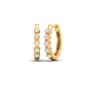 0.20CT Moissanite Diany Hoop Earrings 18kt Gold Plated On Sterling Silver 0.20CT Moissanite Diany Hoop Earrings 18kt Gold Plated On Sterling Silver