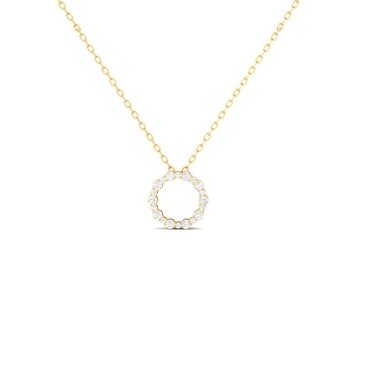 Moissanite Circle of Life Necklace 14K Gold Plated