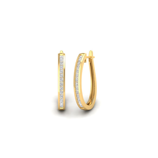 0.37CT Moissanite Diamond Oval Hoop Earrings In 18kt Gold Over Sterling Silver