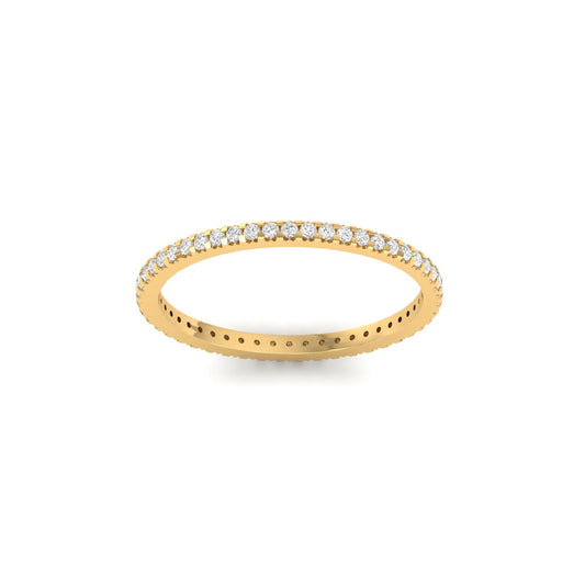 1.50CT Round Cut Diamond Eternity Wedding Band Ring in 18K Yellow Gold Over Sterling Silver
