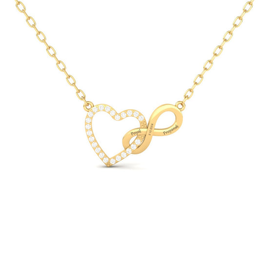 Personalized Heart & Infinity Moissanite Necklace