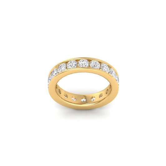 0.70CT Round Cut Pavé Engagement Wedding Anniversary Band Ring in 18K Yellow Gold Over Sterling Silver