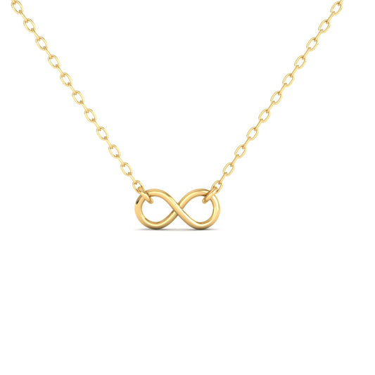 Infinity Symbol Necklace – 18K Yellow Gold Over Sterling Silver – Dainty Pendant for Women
