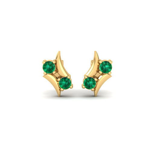 Round Cut Green Emerald Women