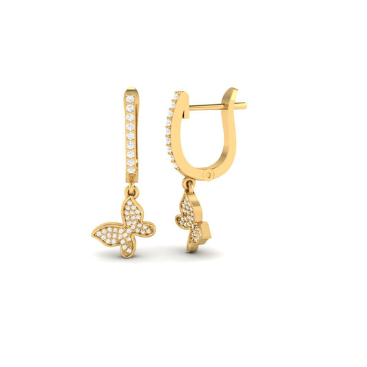 True Elegant Moissanite Butterfly Drop Earrings In Sterling Silver