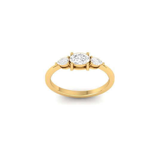 0.33 Ct Moissanite Three Stone Engagement Ring | 925 Sterling Silver Women's Promise Ring