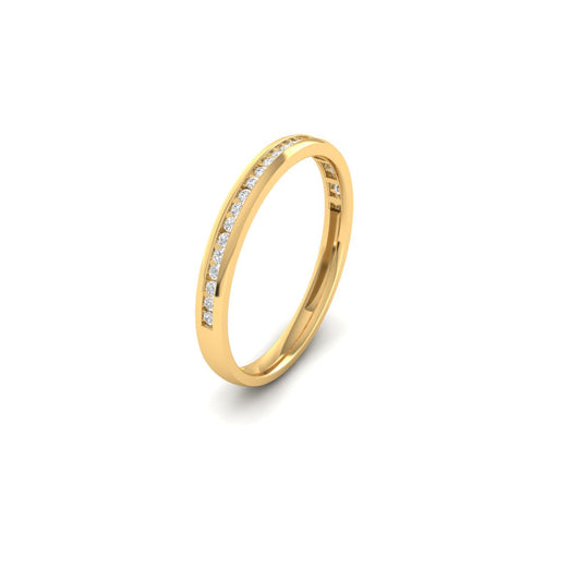True Elegant Channel Set Dainty Band Ring For Her In 18kt Gold Over Sterling Silver