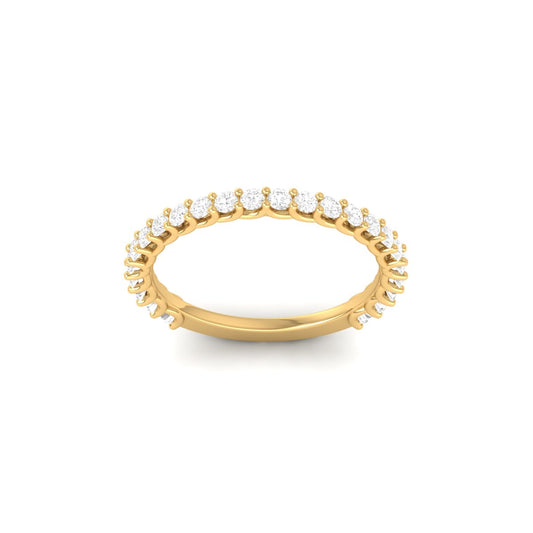 0.78CT Round Lab-Created Diamond Eternity Wedding Band Ring in 18K Yellow Gold Over Sterling Silver