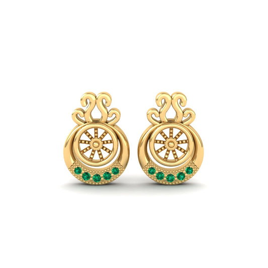 True Elegant Fine Jewelry Emerald Studs in 18kt Gold Over Sterling Silver