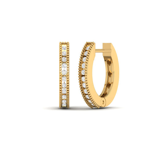 True Elegant Moissanite Diamond Hoop Earrings In 18kt Gold Over Sterling Silver