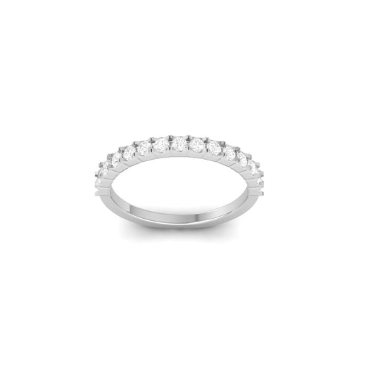 0.50 Ct Moissanite Half Eternity Wedding Band for Women | Sterling Silver Dainty Stackable Ring