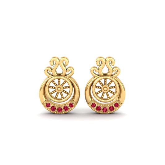 True Elegant Delicate Garnet Studs in 18kt Gold Plated Silver in 18kt Gold Over Sterling Silver