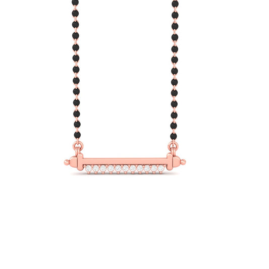 Dainty Diamond Bar Mangalsutra Necklace for Women