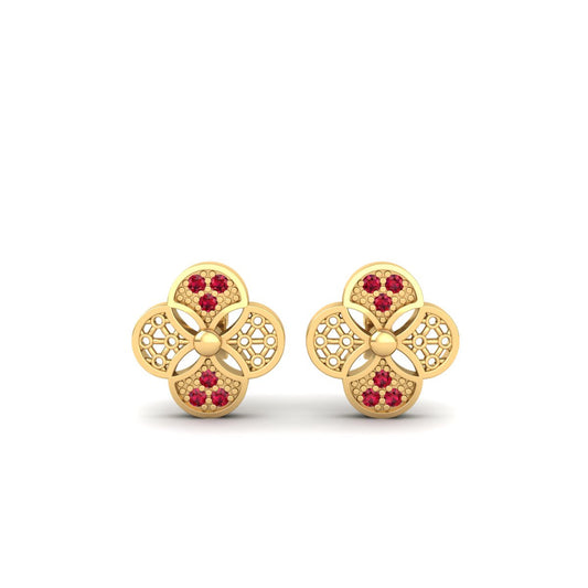 Sterling Silver Garnet Stud Earrings – Timeless and Chic