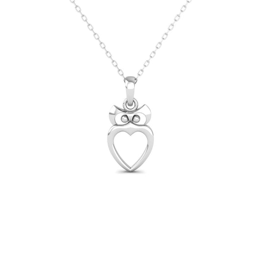 Owl Heart Pendant Necklace for Women
