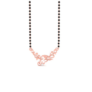 Floral Leaf Design Mangalsutra, 14k Gold Plated Black Bead Chain, Diamond Accent Traditional Necklace, Indian Wedding Jewelry Floral Leaf Design Mangalsutra, 14k Gold Plated Black Bead Chain, Diamond Accent Traditional Necklace, Indian Wedding Jewelry
