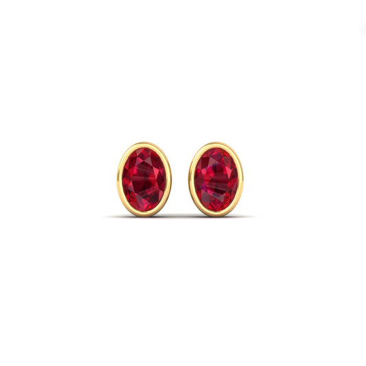 Exquisite Garnet Stud Earrings in 18kt Gold Over Sterling Silver