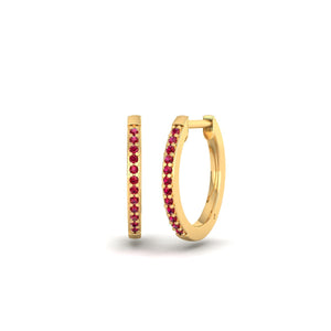 1.0CT Ruby Hoops Earrings In Sterling Silver 1.0CT Ruby Hoops Earrings In Sterling Silver