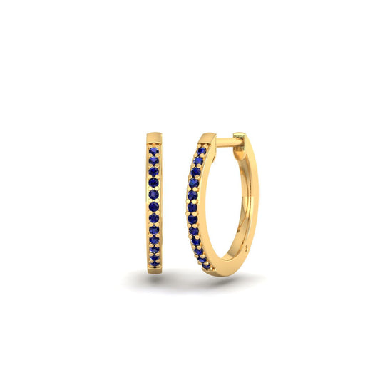 True Elegant Sapphire Hoops Earrings In Sterling Silver