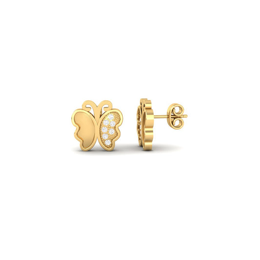 Dainty Butterfly Earrings for Women 18K Yellow Gold Over Sterling Silver