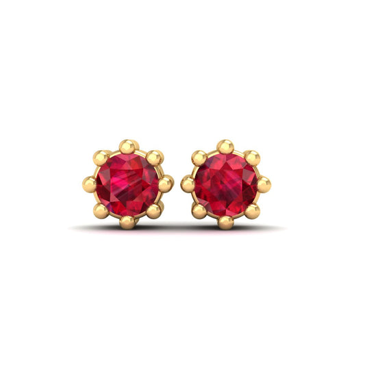 Delicate Garnet Studs in 18kt Gold Plated Sterling Silver
