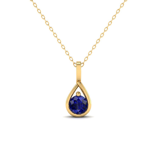 6MM Sapphire Dainty Pendant Necklace In Sterling Silver