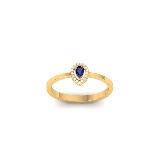 2CT Blue Sapphire & Diamond Engagement Ring for Women