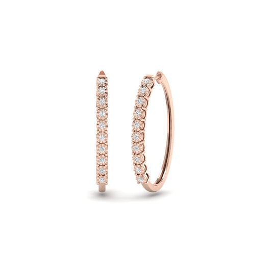 True Elegant 0.37CT Moissanite Hoop Earrings 18kt Gold Over Sterling Silver