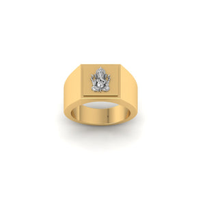 Lord Ganesha Gold Ring for Men – Dual Tone Religious Band Ring, Auspicious Ganpati Design Lord Ganesha Gold Ring for Men – Dual Tone Religious Band Ring, Auspicious Ganpati Design