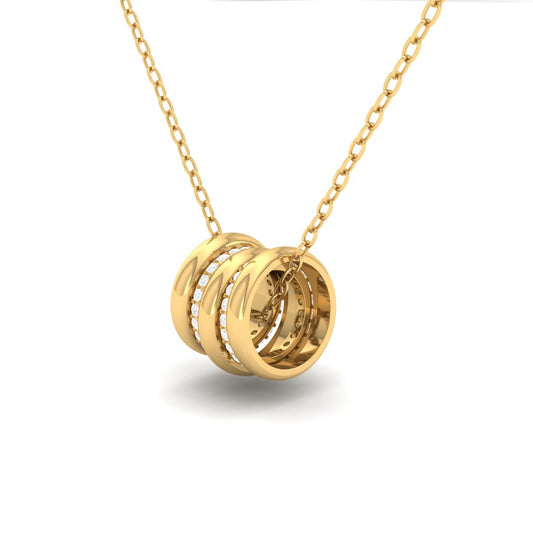 Triple Hoop Pendant Necklace – 18K Yellow Gold Over Sterling Silver with