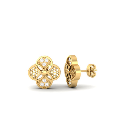 Gold-Plated Moissanite Diamond Stud Earrings – Affordable Elegance