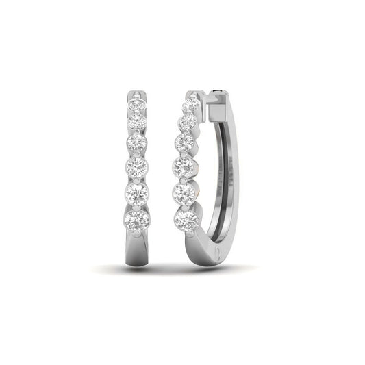 True Elegant Moissanite Diamond Wedding Hoop Earrings In 18kt Gold Over Sterling Silver