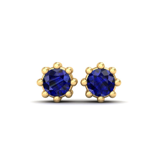 Sapphire Stud Earrings in 18kt Gold Over Sterling Silve