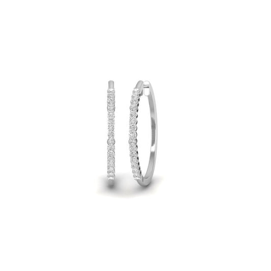 0.38 ct. t.w. Moissanite Diamond Prong Set Hoop Earrings in 18kt Gold Over Sterling Silver