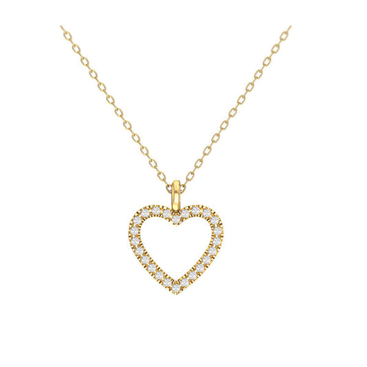 Moissanite Small Open Heart Pendant In sterling Silver 925