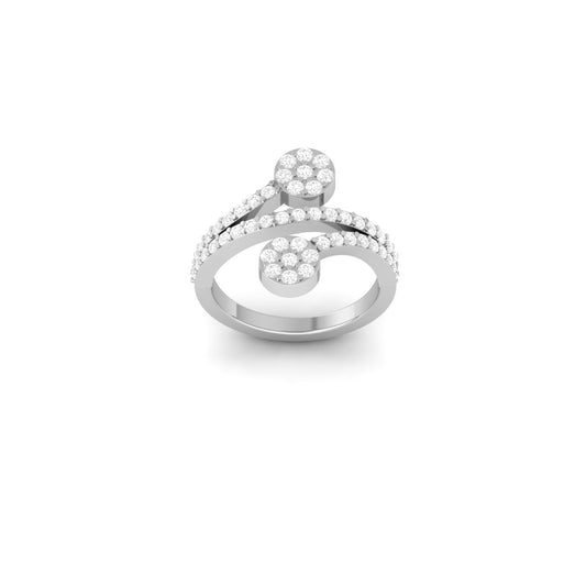 Red Ruby Flower Adjustable Open Engagement Ring for Women