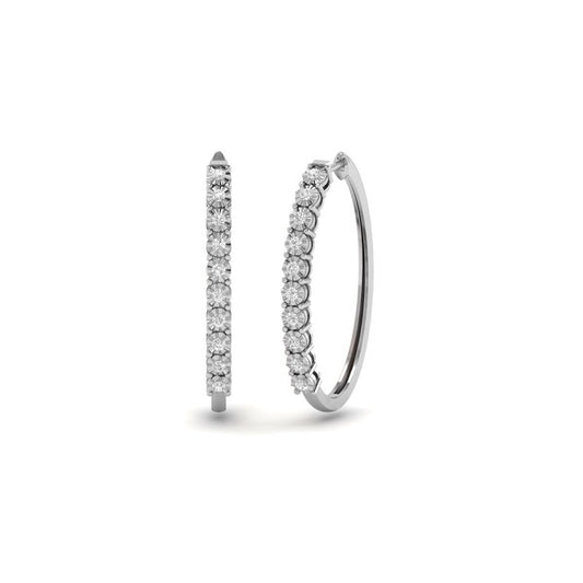 0.37CT Moissanite Diamond Hoop Earrings In Sterling Silver