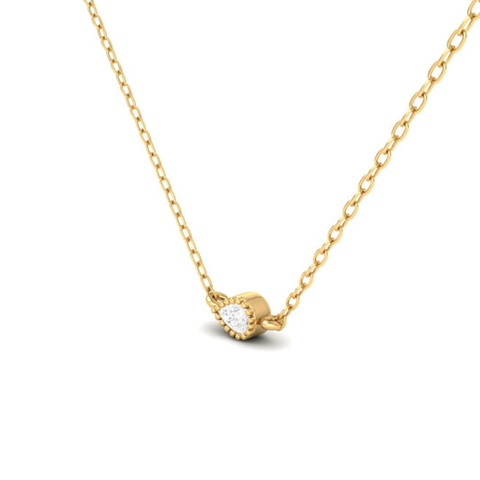 0.75CT Pear Cut Bezel Set Diamond Pendant Necklace in 925 Sterling Silver with Chain
