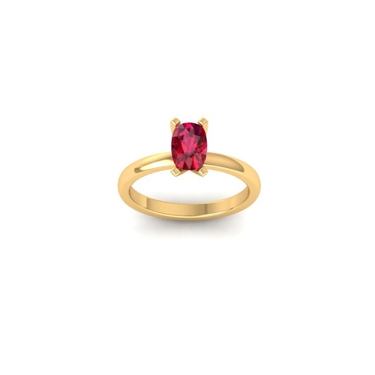 0.82CT Cushion Cut Red Ruby Solitaire Engagement Ring for Women