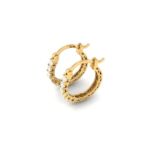 True Elegant Moissanite Diamond Hoop Earrings 18kt Gold Over Sterling Silver