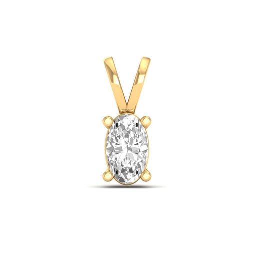 0.50Ct Round Cut Diamond Pendant for Women in 18K Yellow Gold Over Sterling Silver