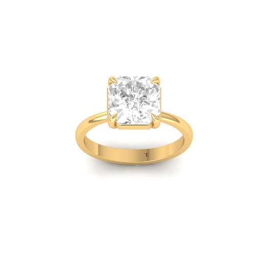Radiant Cut Solitaire Ring | Classic Engagement Ring | Modern Promise Ring for Her | Minimalist Gold Ring | Gift for Women
