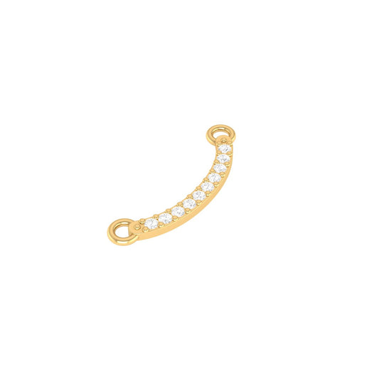 Diamond Curved Bar Pendant Necklace for Women in 14K Yellow Gold Over Sterling Silver