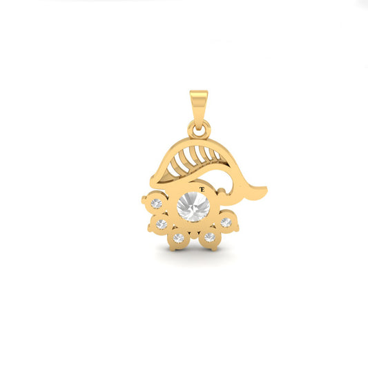 Fish Pendant Necklace 18K Yellow Gold Over Sterling Silver - Nautical Jewelry Gift for Women